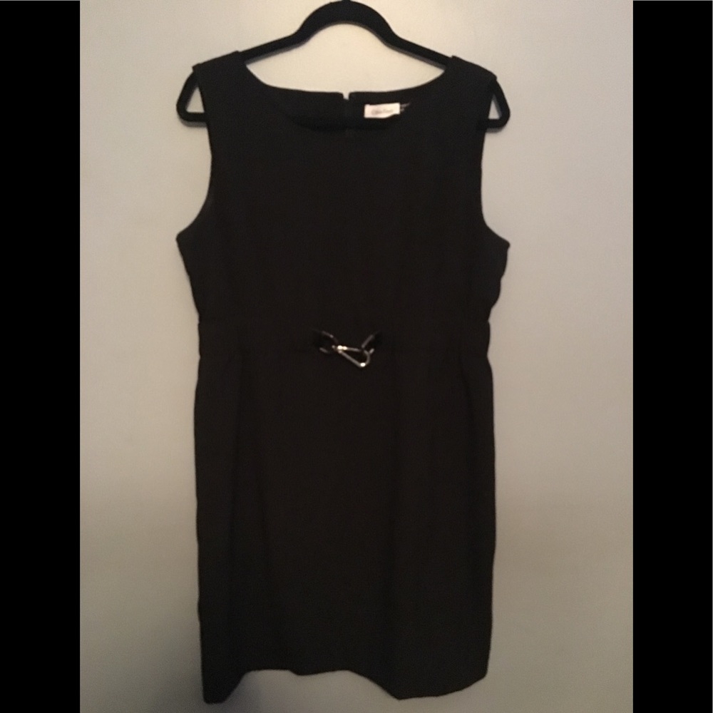 Black, Calvin Klein Dress with Silver Hook Waist